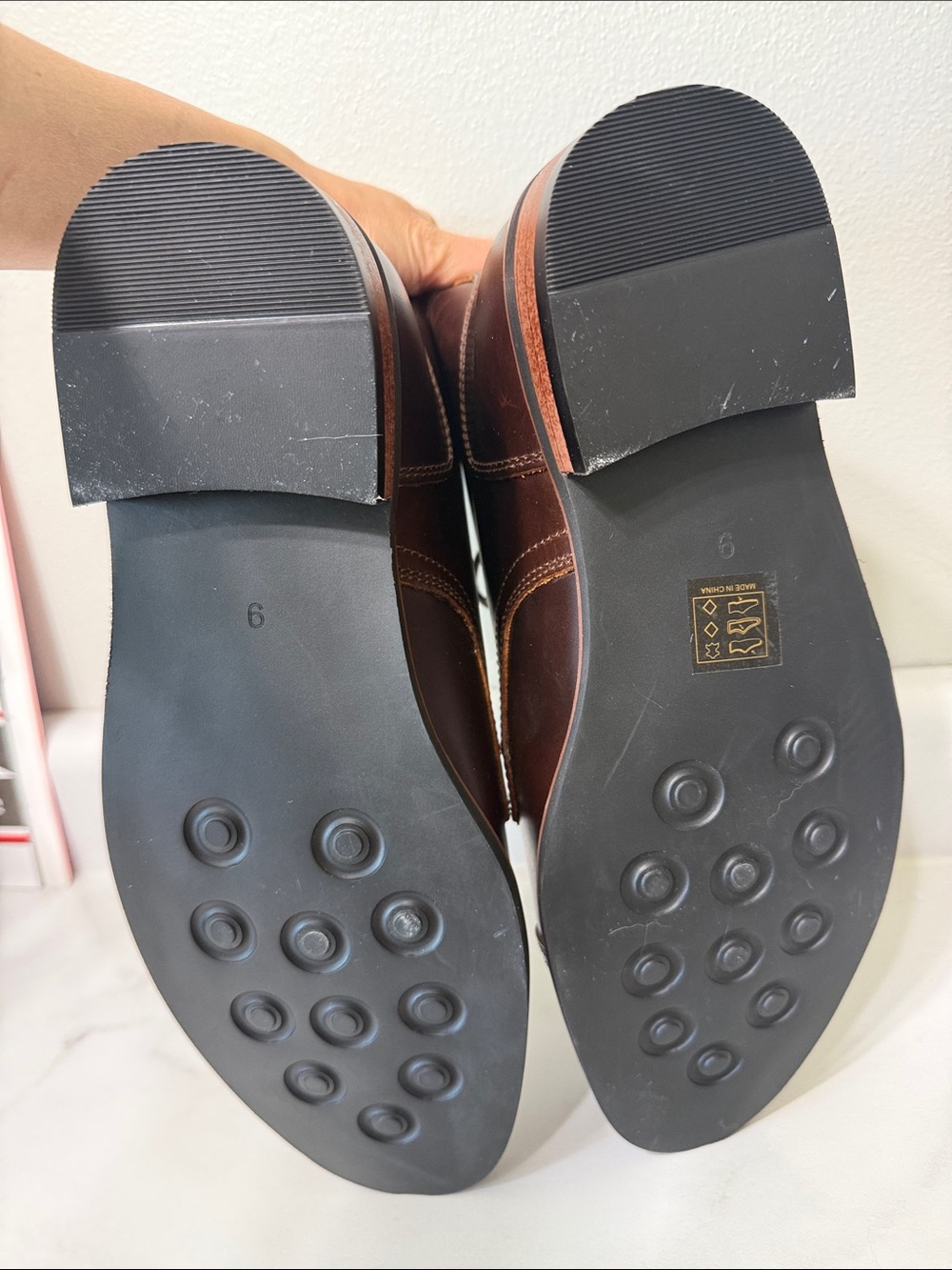 Distressed Leather Cap-Toe Lace-Up Boots - Picture 3 of 4